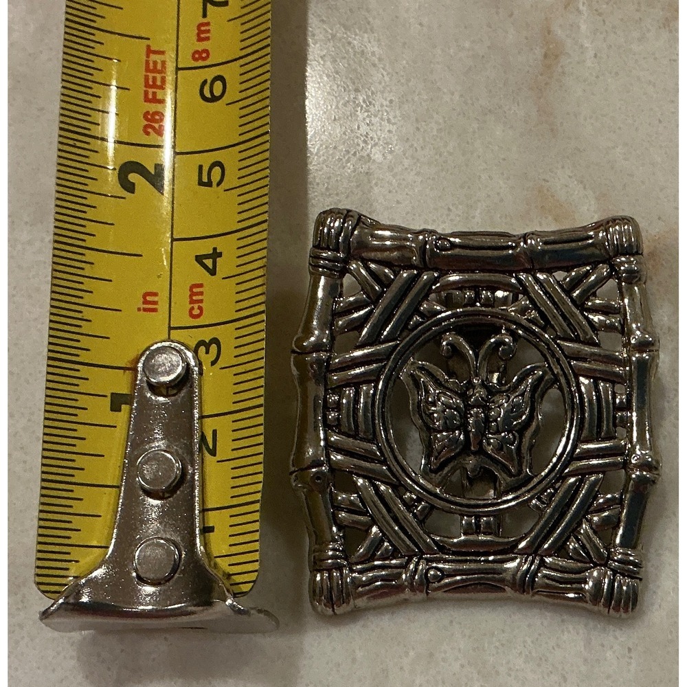 John Hardy Butterfly Bamboo Brooch Pin Silver Tone Costume Jewelry‎ - Picture 3 of 5
